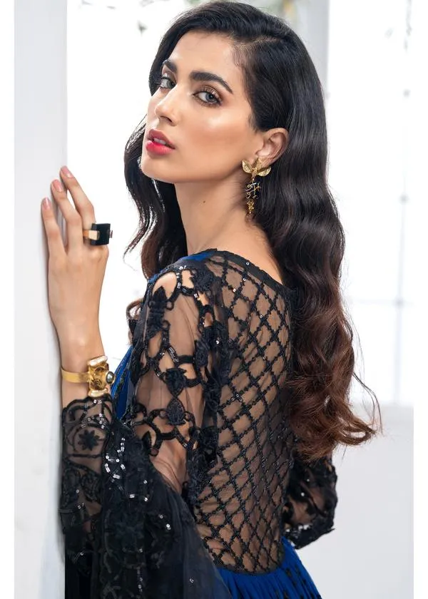 Beautiful Back Tail Frock Chiffon Pakistani Party Dress # CA140
