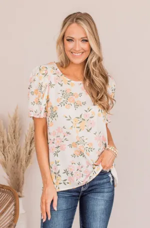 Beauty In Bloom Floral Blouse- Ivory