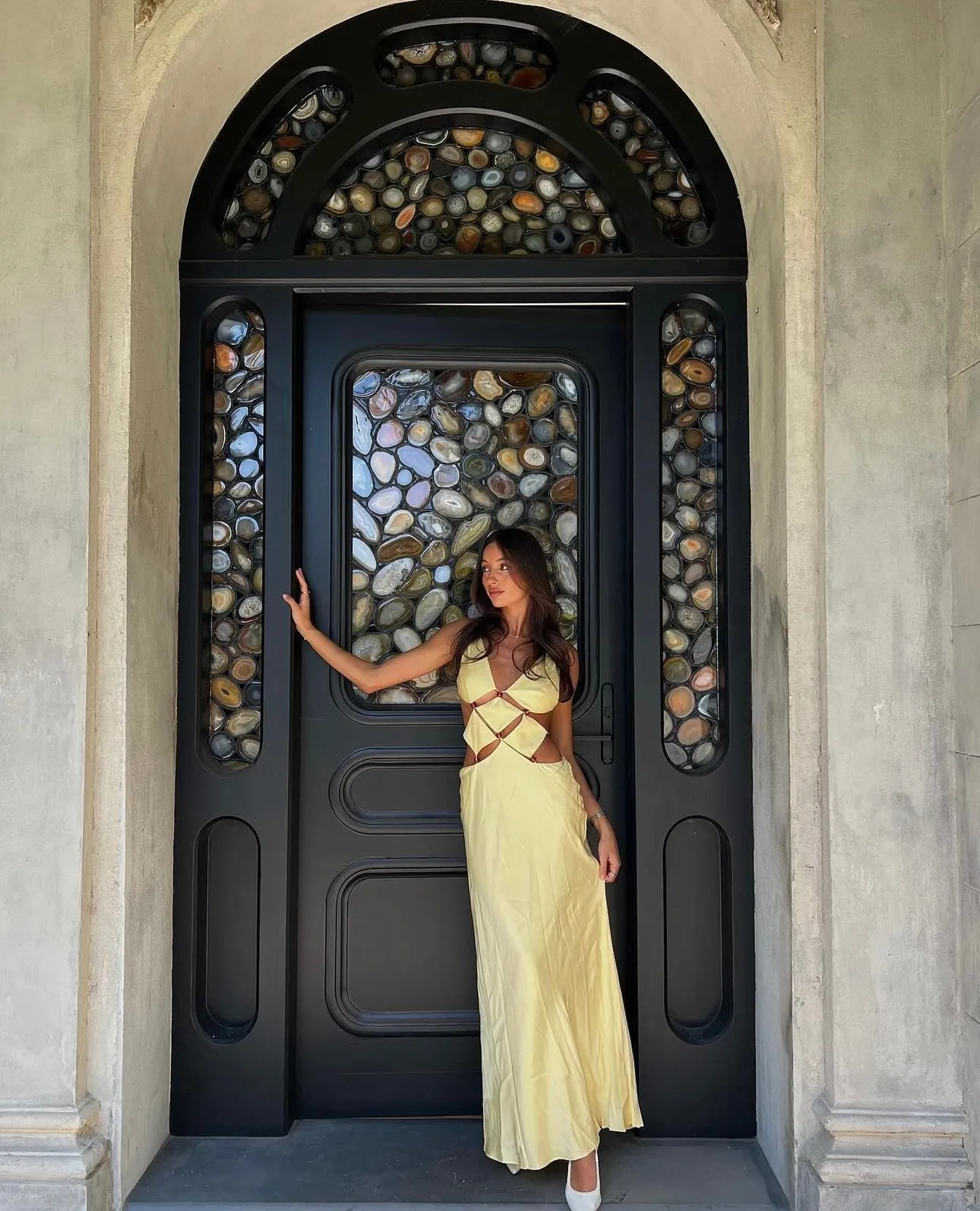 Bec & Bridge - Agathe Diamond Butter Yellow Dress
