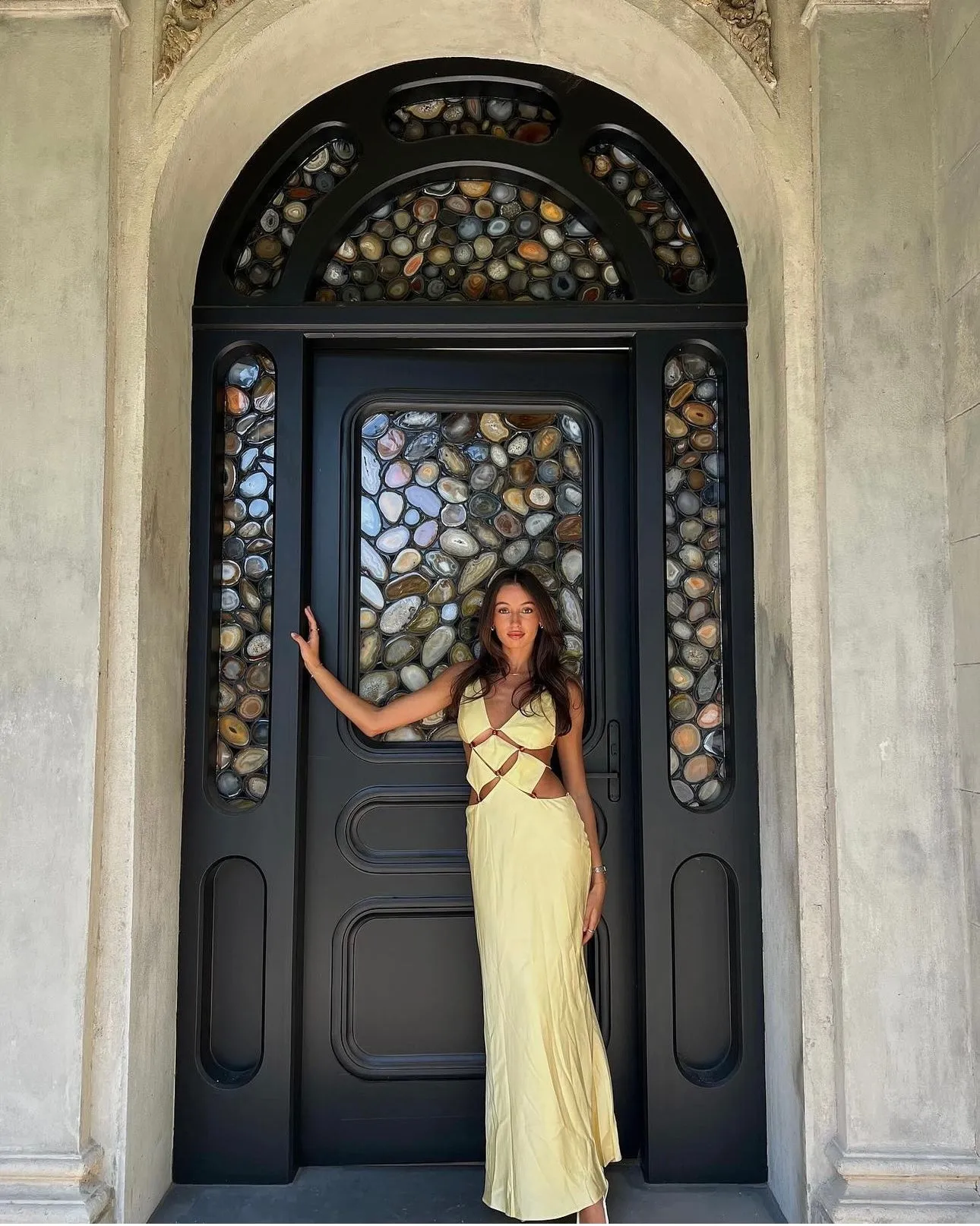 Bec & Bridge - Agathe Diamond Butter Yellow Dress