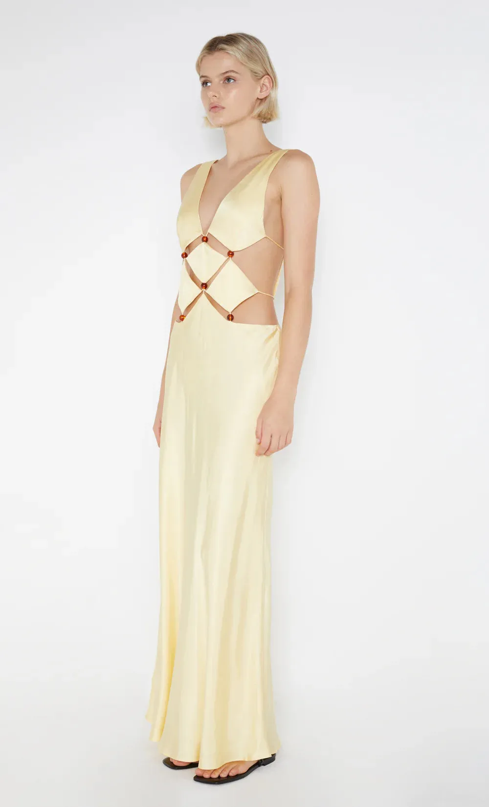 Bec & Bridge - Agathe Diamond Butter Yellow Dress