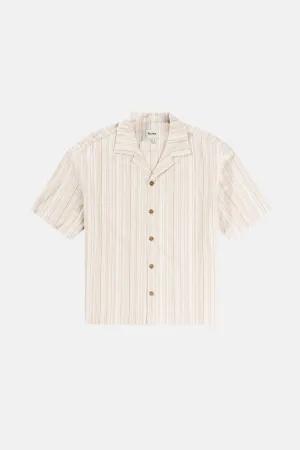 Benny Relaxed Stripe Ss Shirt Cream