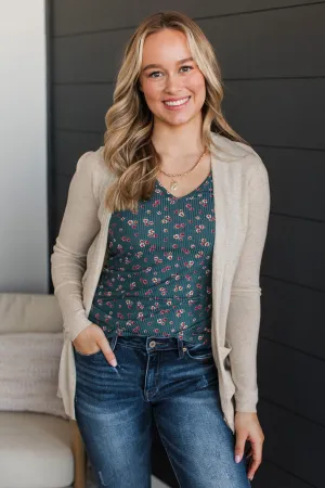 Beyond Confident Open Front Cardigan- Natural