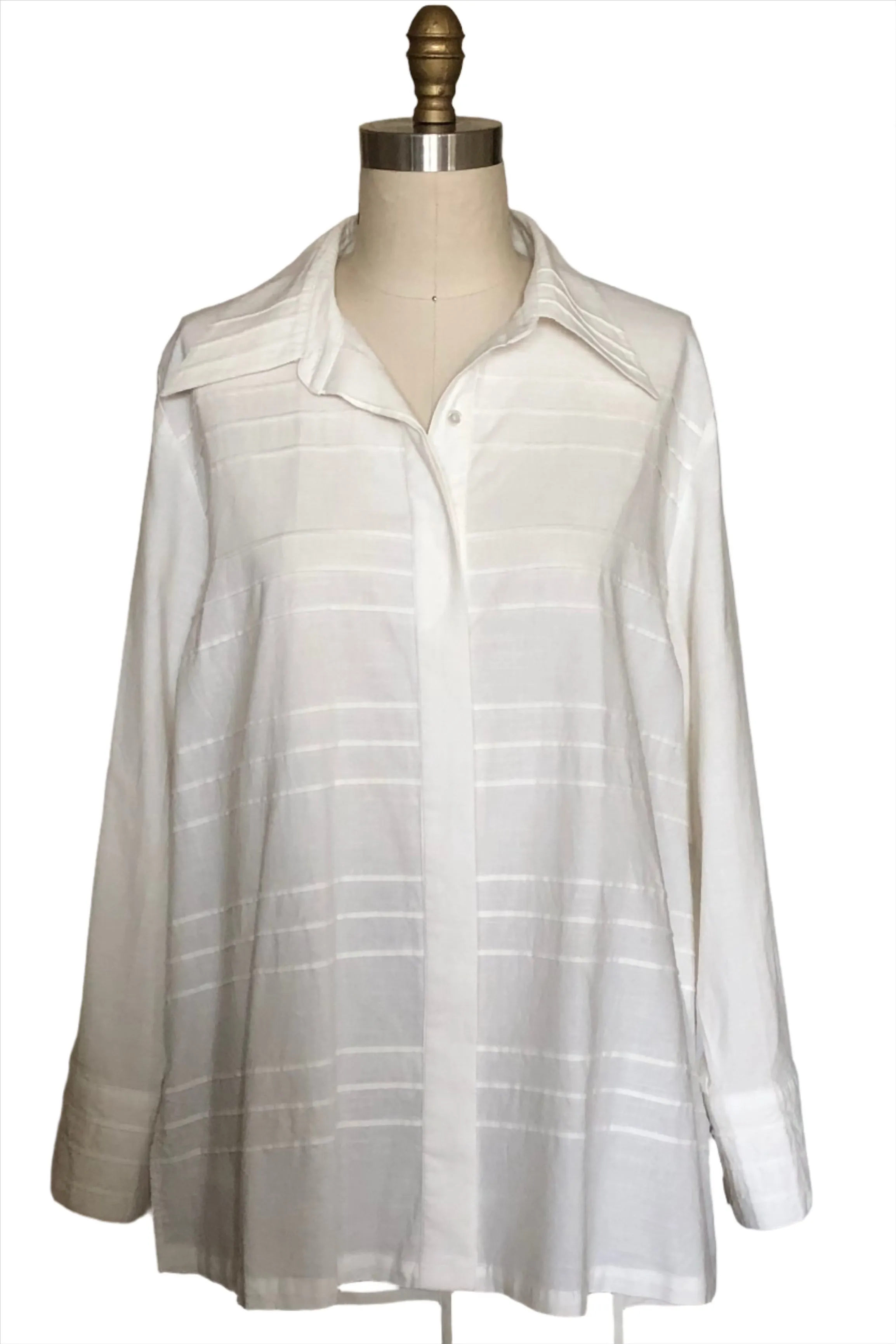 Big Shirt with Tucking Details (White) - Style # 2303K
