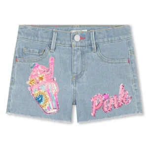 Billie Blush - Ice Cold Milkshake Patch Denim Shorts