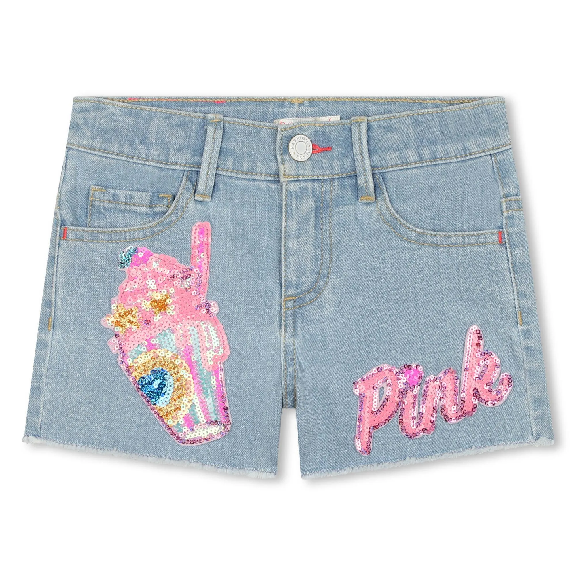Billie Blush - Ice Cold Milkshake Patch Denim Shorts