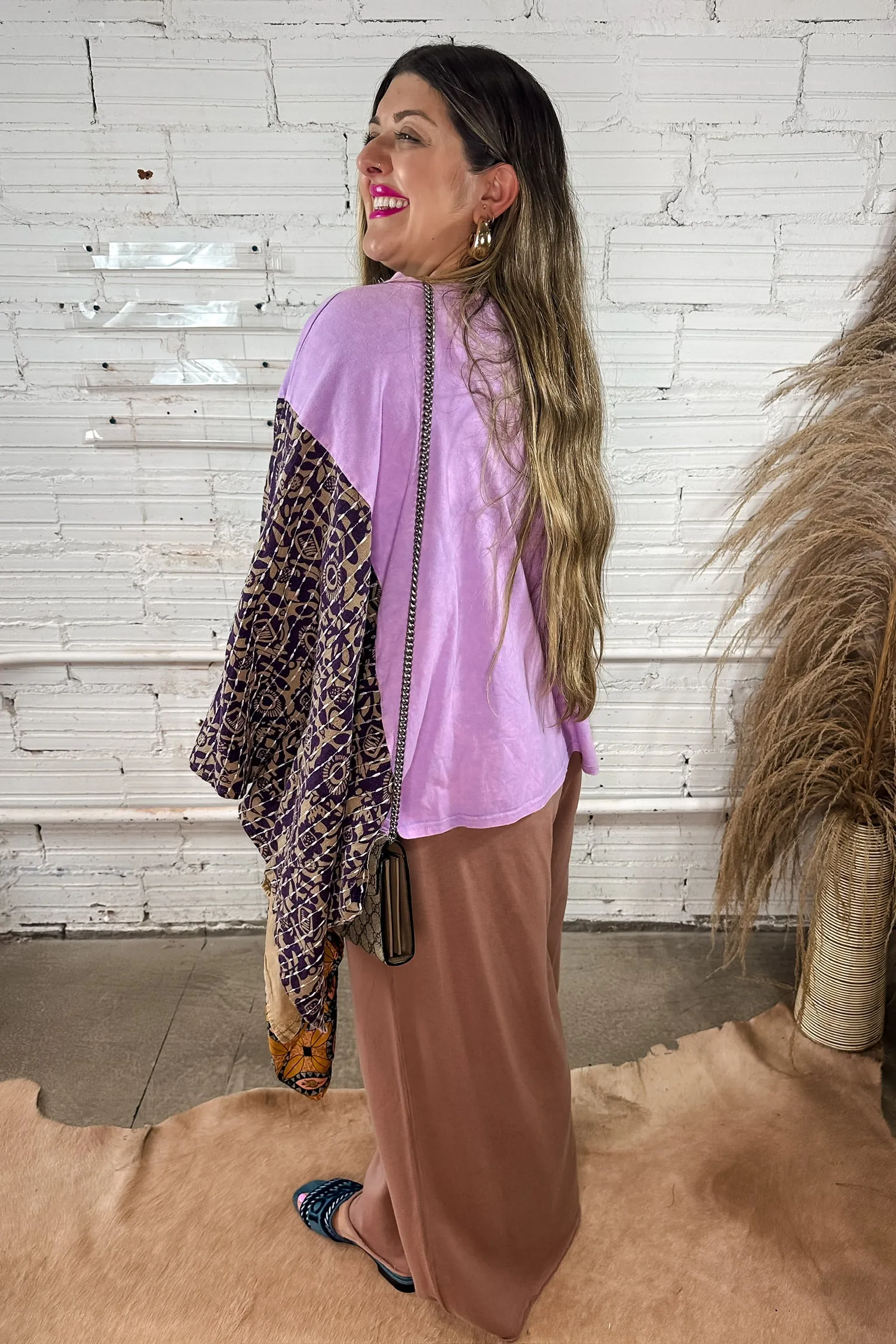 Billy Joel Lavender Pancho Top