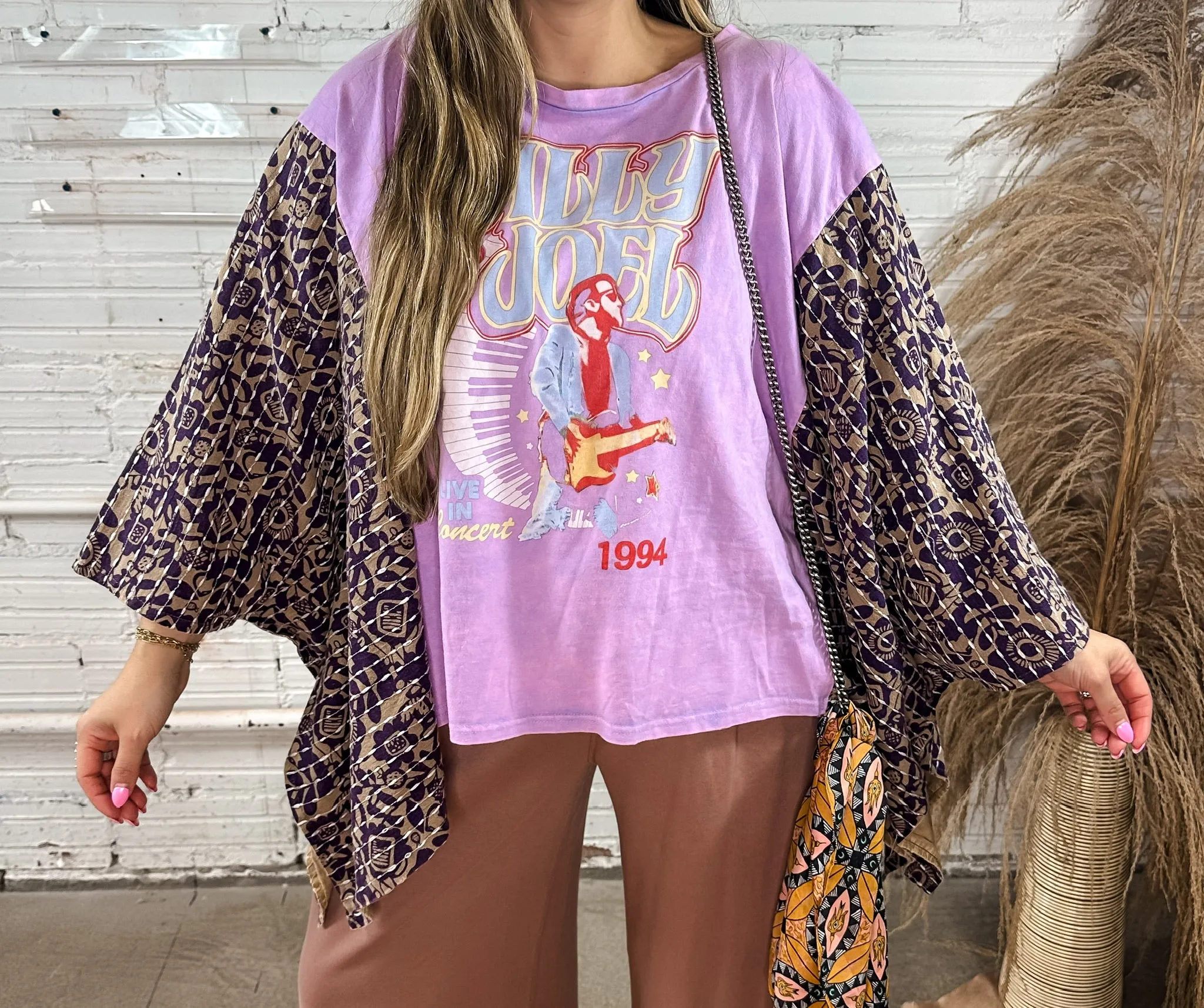 Billy Joel Lavender Pancho Top
