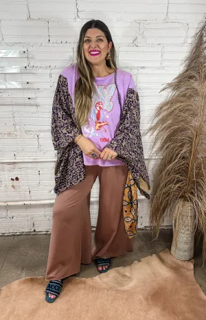 Billy Joel Lavender Pancho Top
