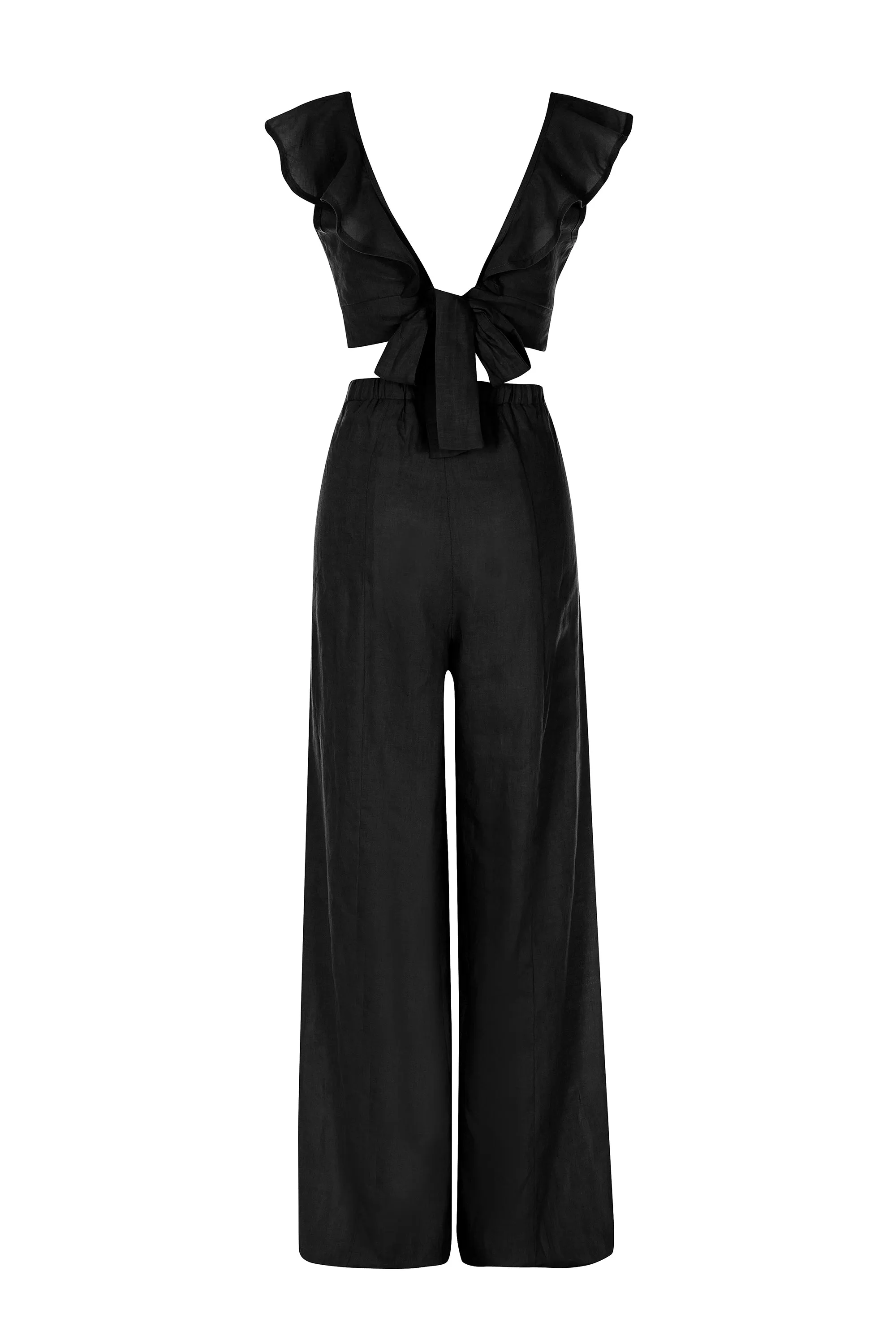 Black - 100% Linen Mykonos Top