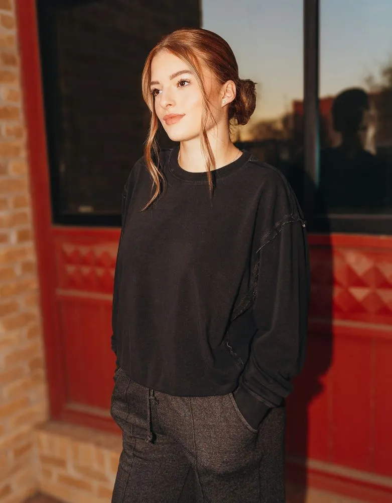 Black Crewneck Sweatshirt DZ24E443