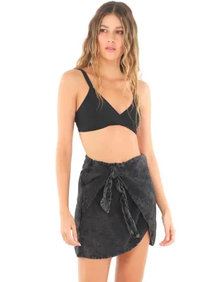 Black Denim Kait Skirt ::RET