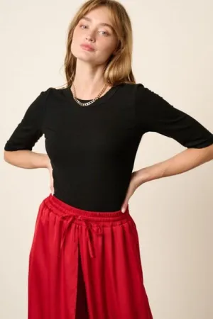 Black Round Neck Half Sleeve T-Shirt