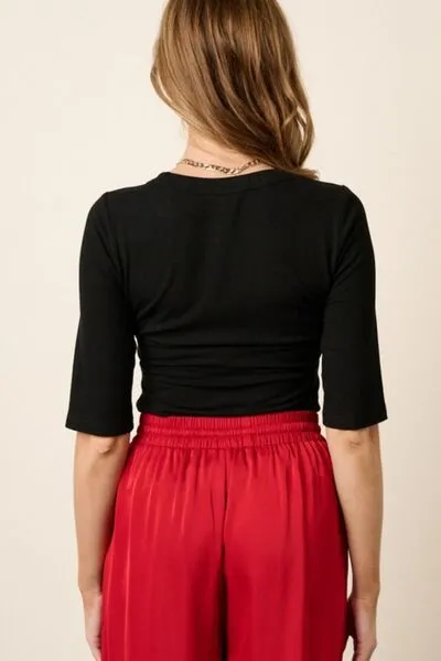 Black Round Neck Half Sleeve T-Shirt