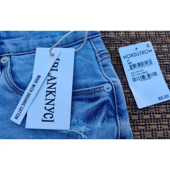 BLANK NYC 'DO YOU MIND' DENIM JEAN SHORTS SIZE 27 CUT OFF NWT