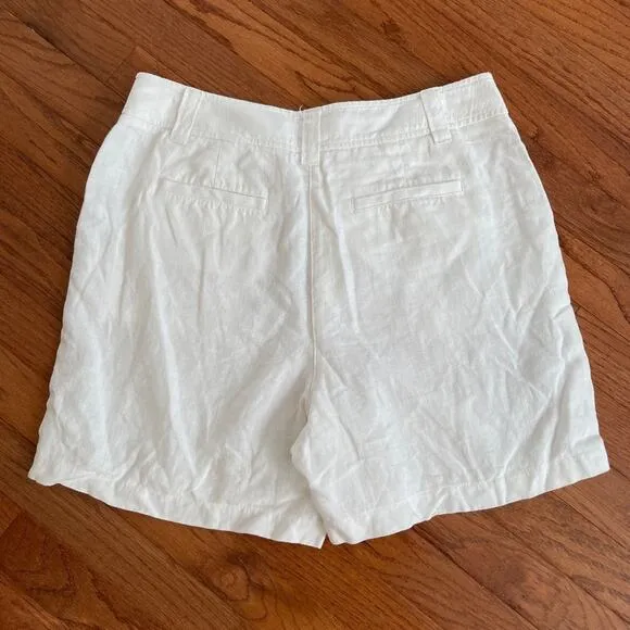 BODEN Linen Filey Seamed Pocket Shorts White Size 8