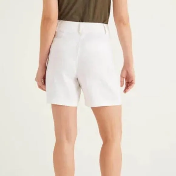 BODEN Linen Filey Seamed Pocket Shorts White Size 8
