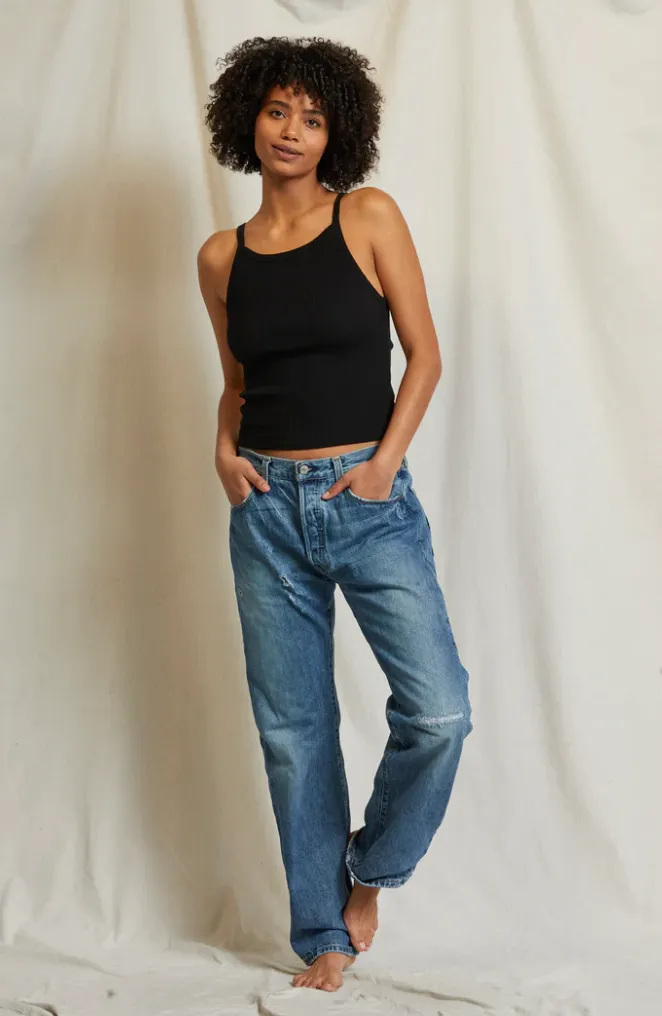 Bonnie Rib Tank Black| Perfect White Tee