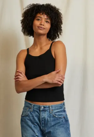 Bonnie Rib Tank Black| Perfect White Tee