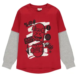 Boys Red Cotton Top