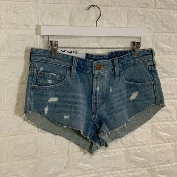 BRAND NEW BDG DOLPHIN LOW RISE DENIM SHORTS | MEDIUM BLUE WASH | CHEEKY MODERN E