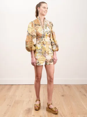 brightside piped shorts - batik patch