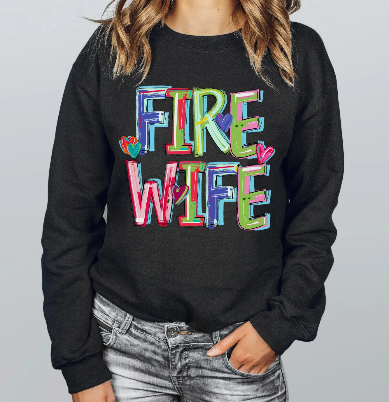 Brushstroke  Fire Wife © Unisex Crewneck Sweatshirt // FINAL SALE
