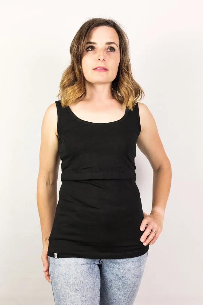 Bshirt Nursing Essentials Twin Pack- Black Vest & Black T-Shirt