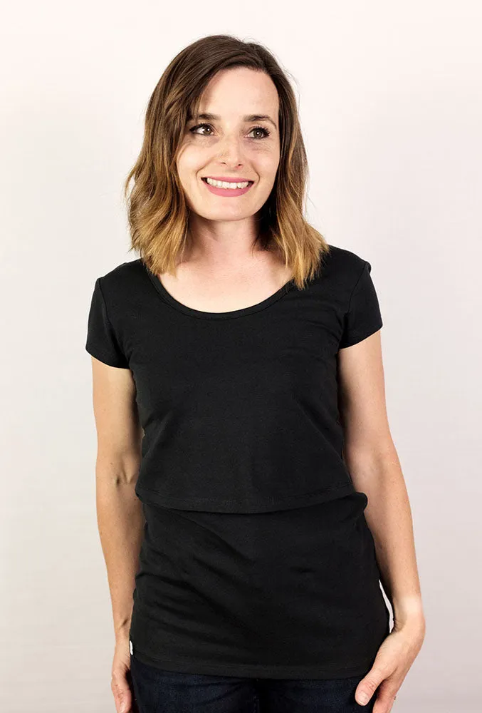 Bshirt Nursing Essentials Twin Pack- Black Vest & Black T-Shirt