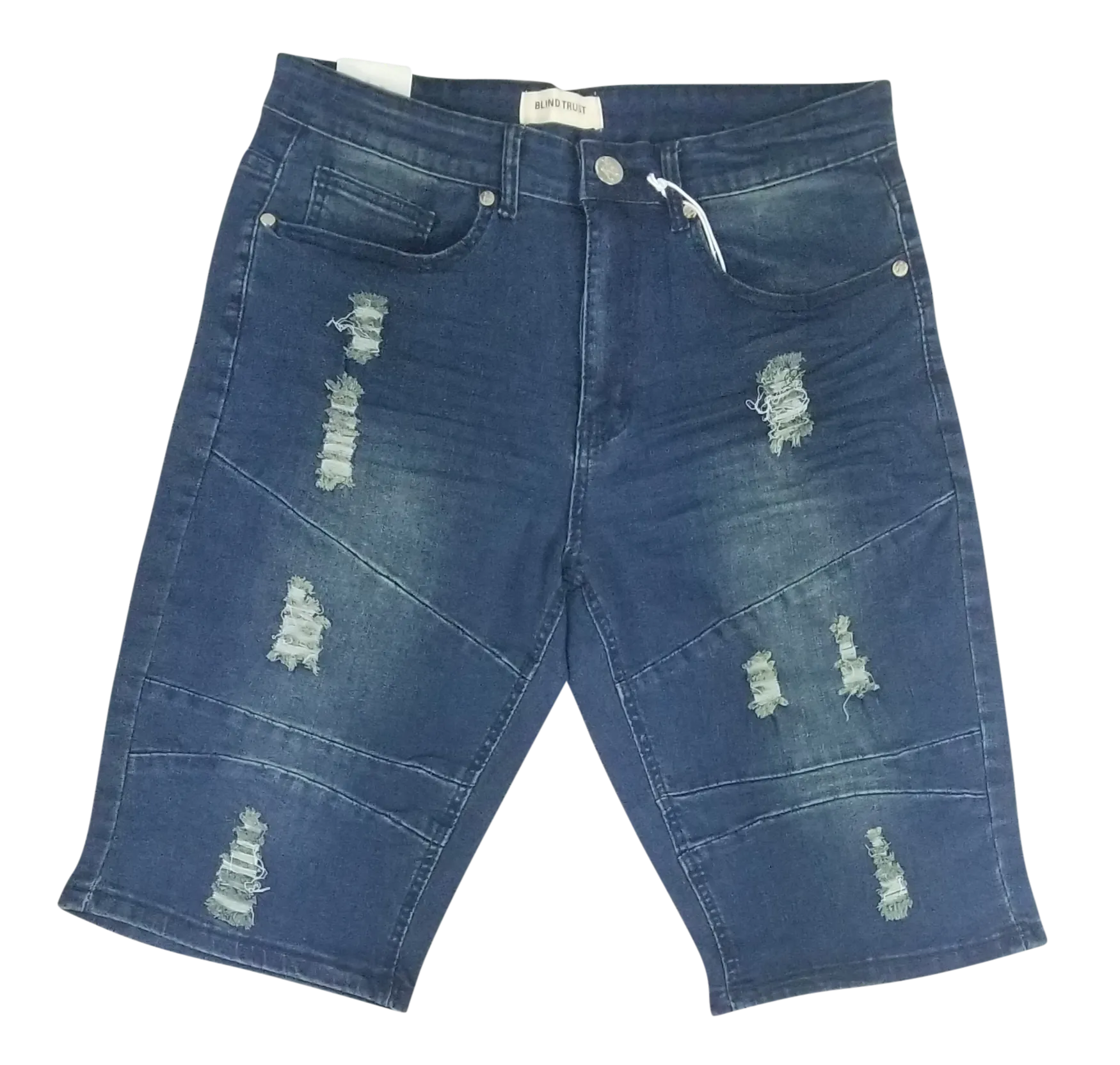 BTS21162: Distressed Denim Shorts