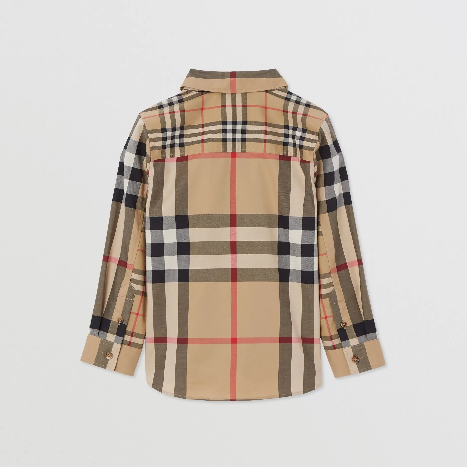 Burberry Patchwork Check Stretch Cotton Shirt