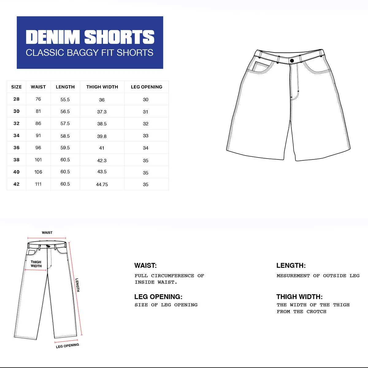Butter Goods - Baggy Denim Shorts Light Blue
