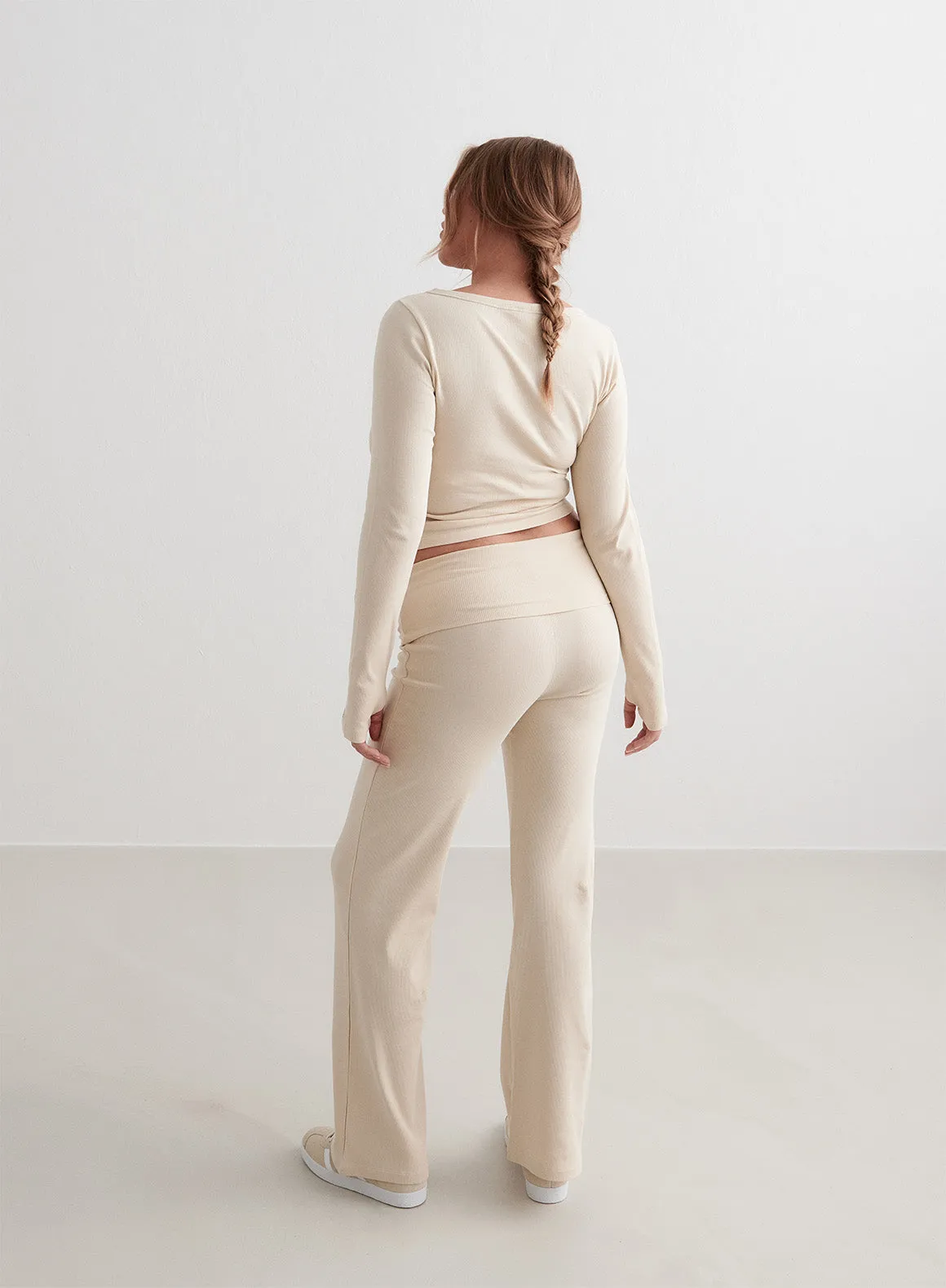 Cafè Au Lait Ease Ribbed Pants