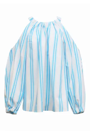 Carmen Top in Stripe Blue