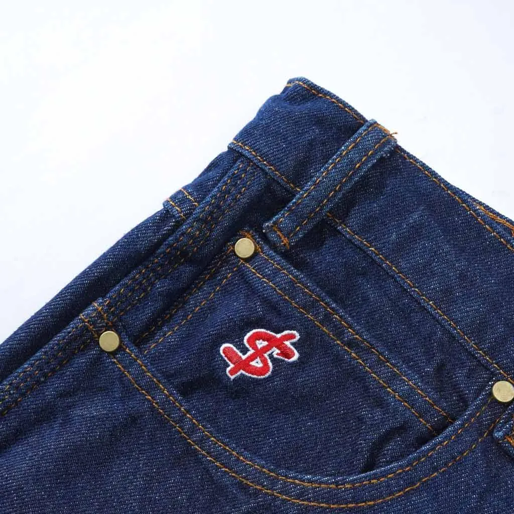 CASH ONLY LOGO DENIM SHORTS - RAW INDIGO