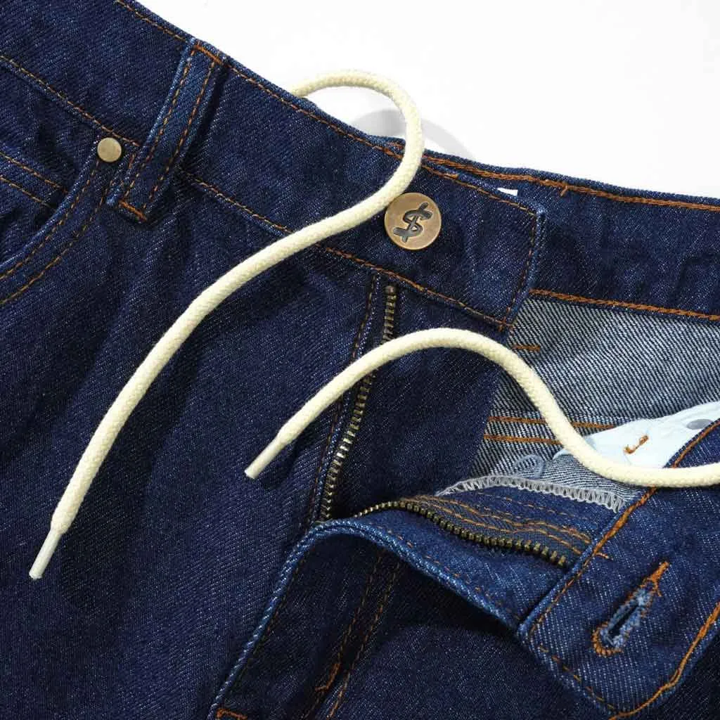 CASH ONLY LOGO DENIM SHORTS - RAW INDIGO