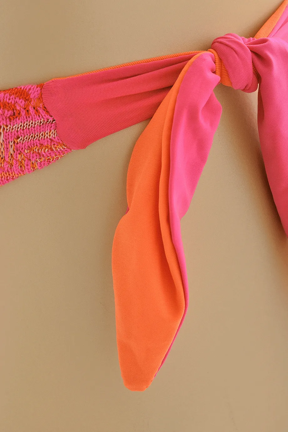 CECILIA PRADO NELI Fuchsia Coral Twisted Bandeau Bikini
