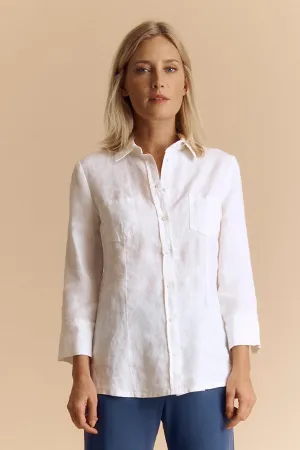 CESAR-BIS WHITE WASHED LINEN BLOUSE
