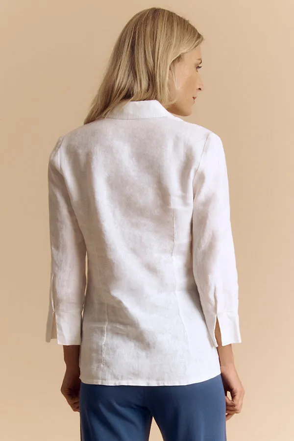 CESAR-BIS WHITE WASHED LINEN BLOUSE