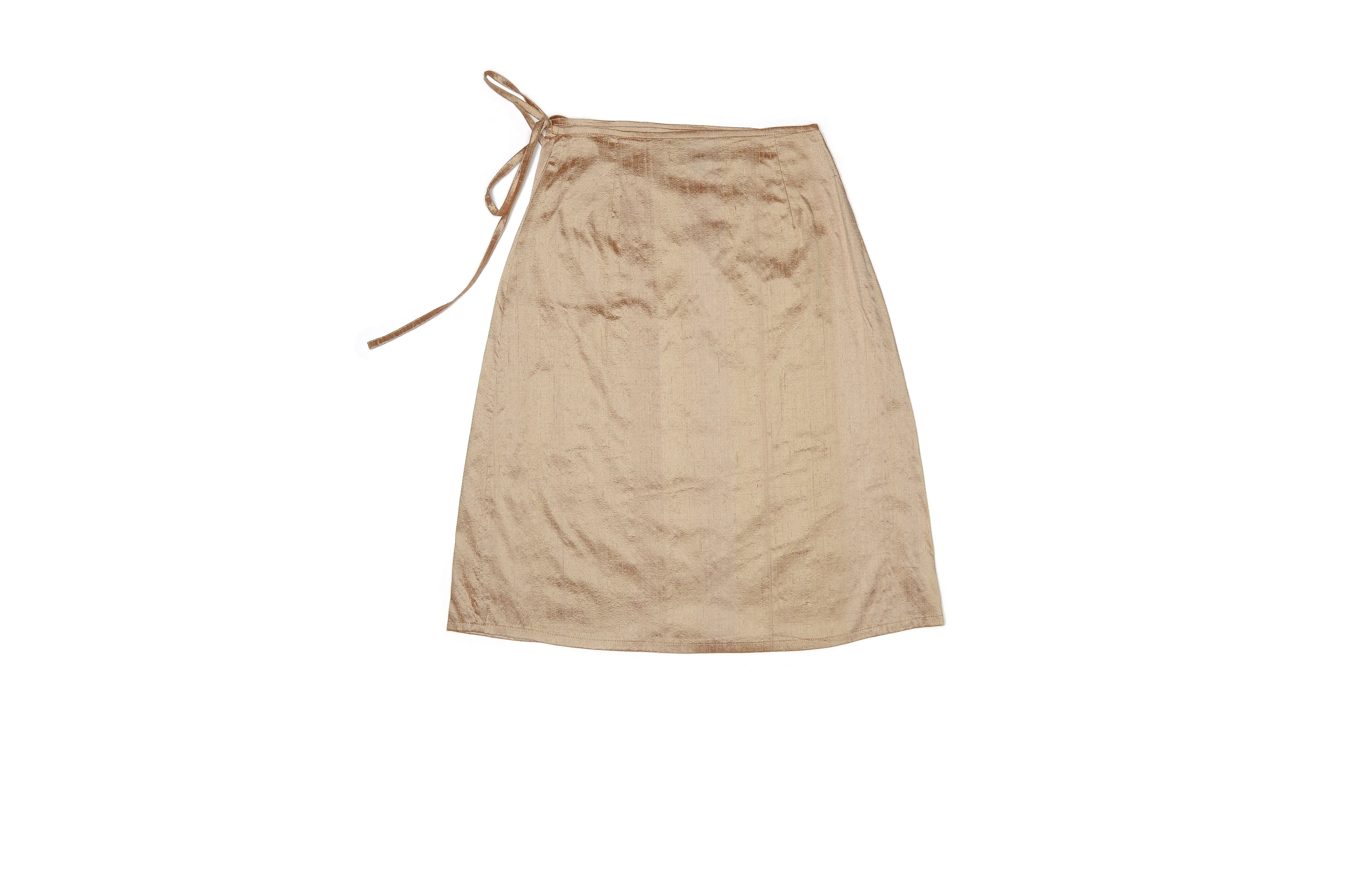 Champagne Nude Silk Wrap Skirt