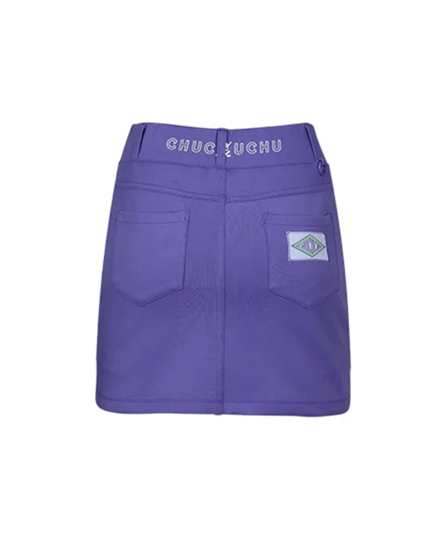 CHUCUCHU Women's Spring Jersey H-Line Skirt - VIOLET