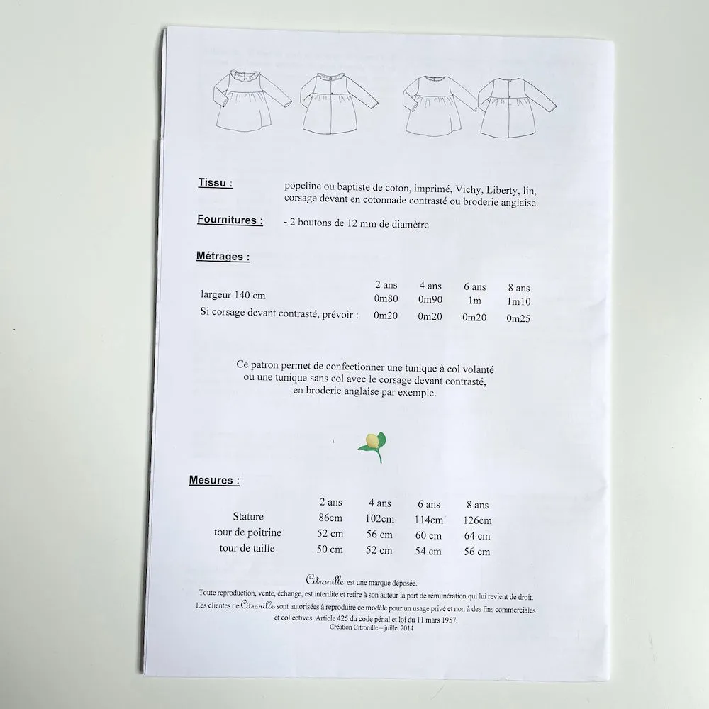 Citronille Patterns : Myrantine Child's Top