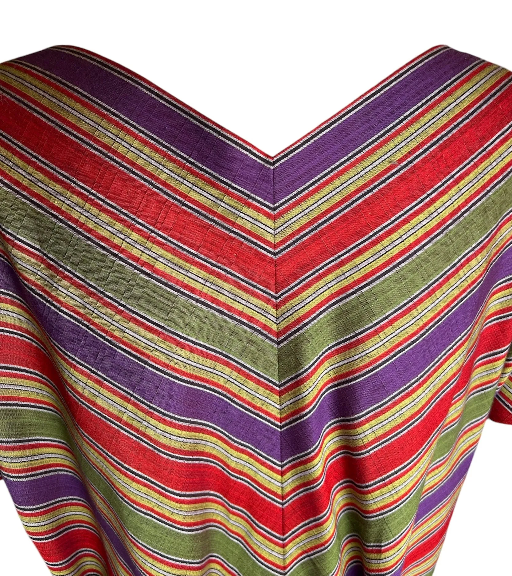 Claire McCardell 1940s Cotton Chevron Point Dress with Belt and Pockets
