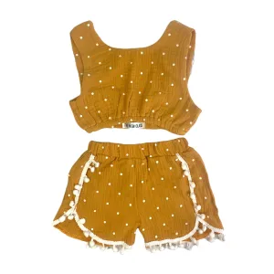 Clarita Crop Top & Short Linen Set