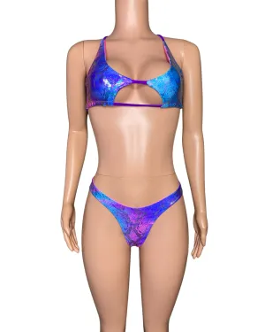 Cotton Candy half star snakeskin bikini