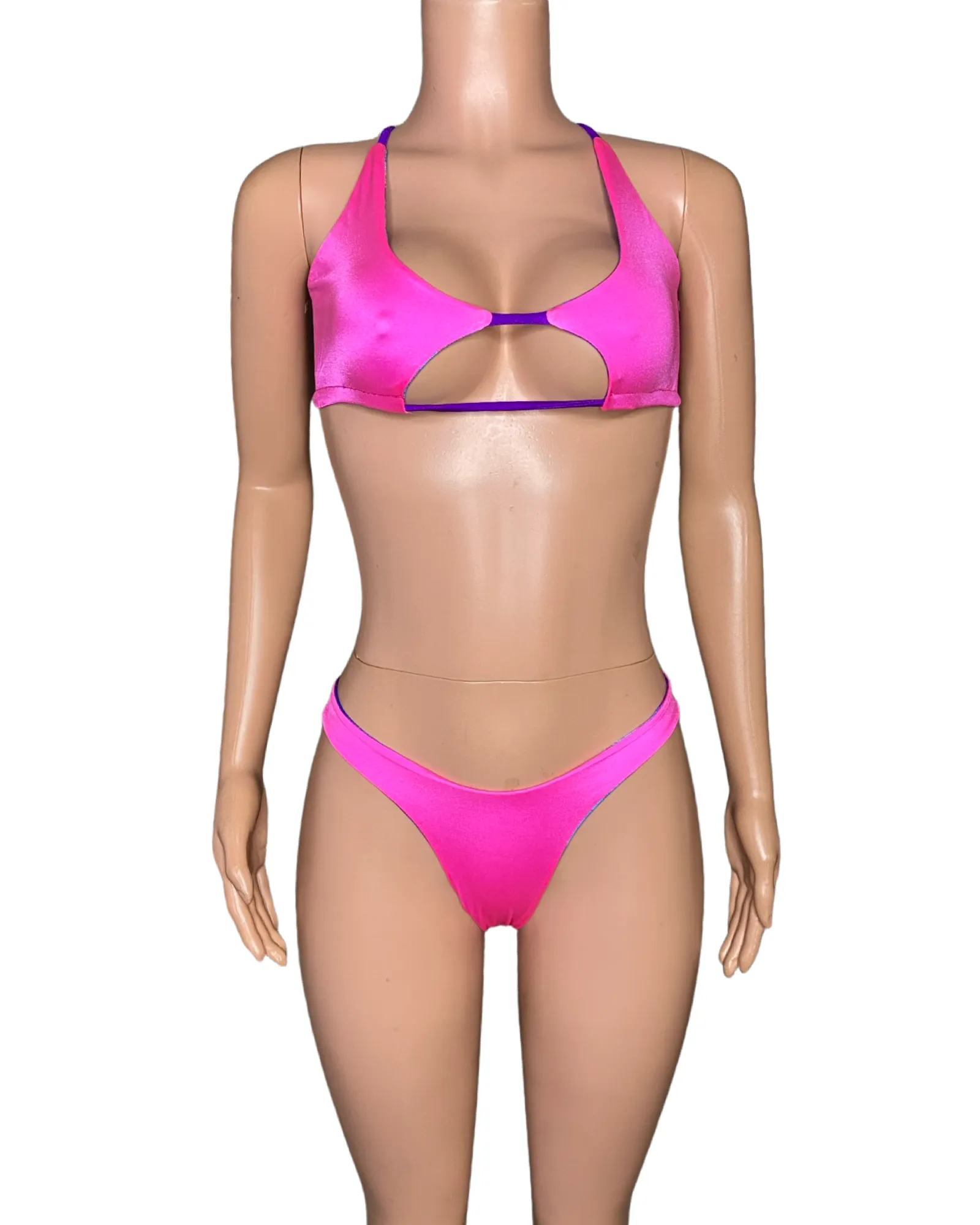 Cotton Candy half star snakeskin bikini