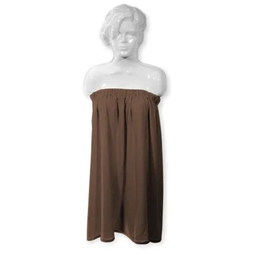 Cotton Wrap Towel Robe for Beauty Treatments Brown
