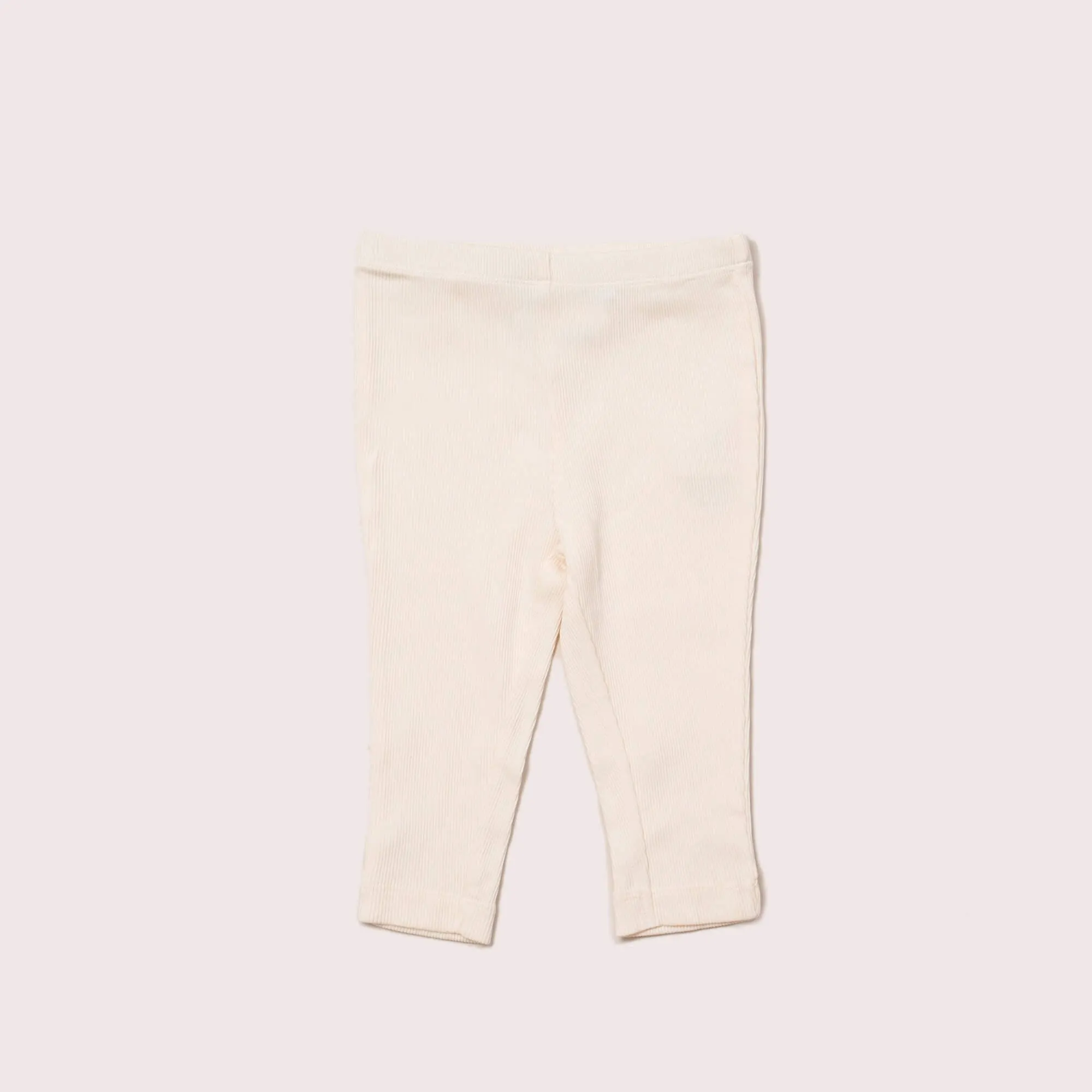 Cream Rib Leggings