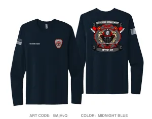 CUSTOM Clyde Fire Department Comfort Unisex Cotton LS Tee - BAjHvQ