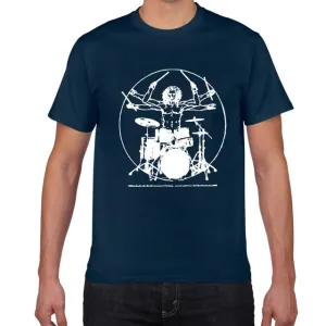 Da Vinci Drums T Shirt Men Cotton Vintage Graphic Music Novelty Streetwear SJA